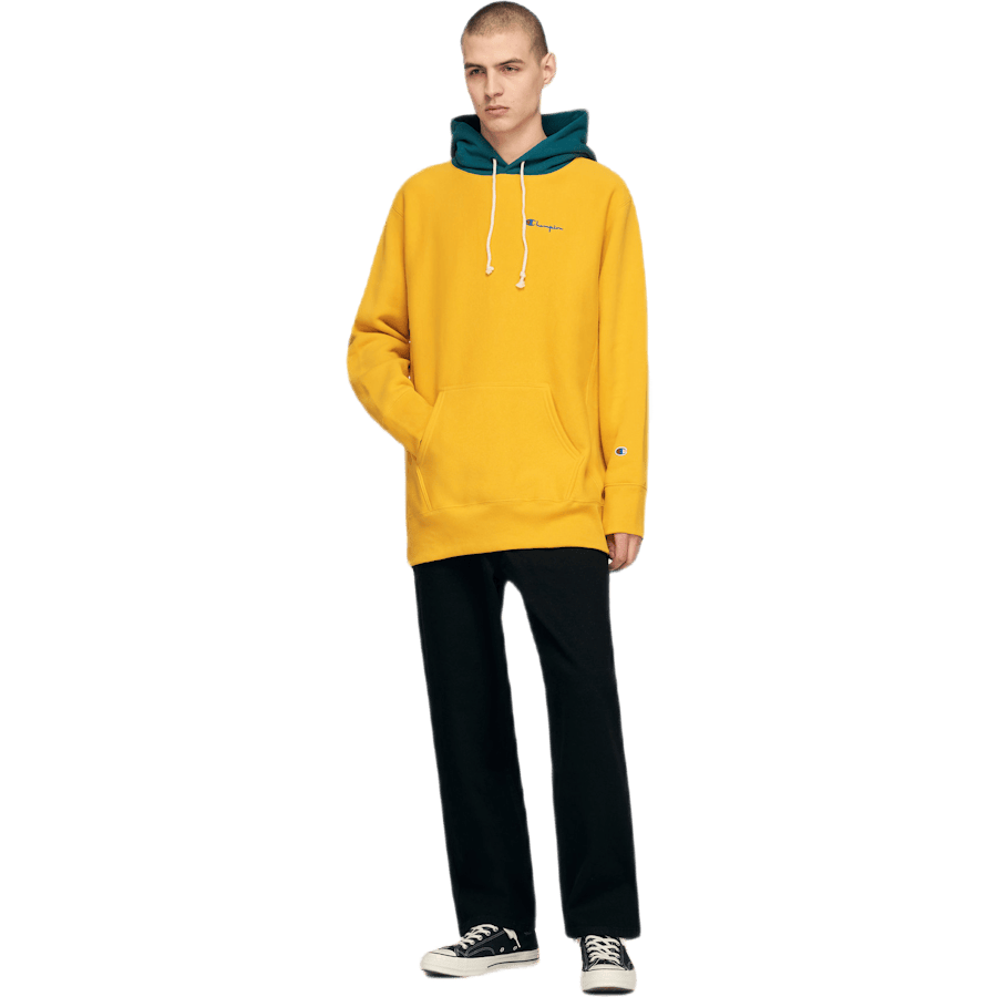 Color Block Hooded Sweatshirt Yellow - Bild 4