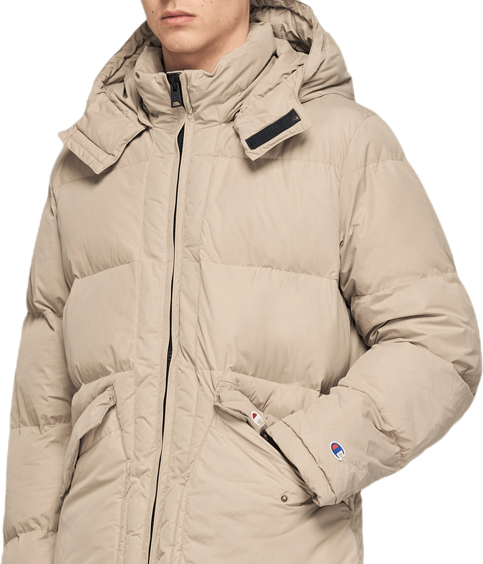 Long Hooded Puff Jacket Khaki - Bild 3