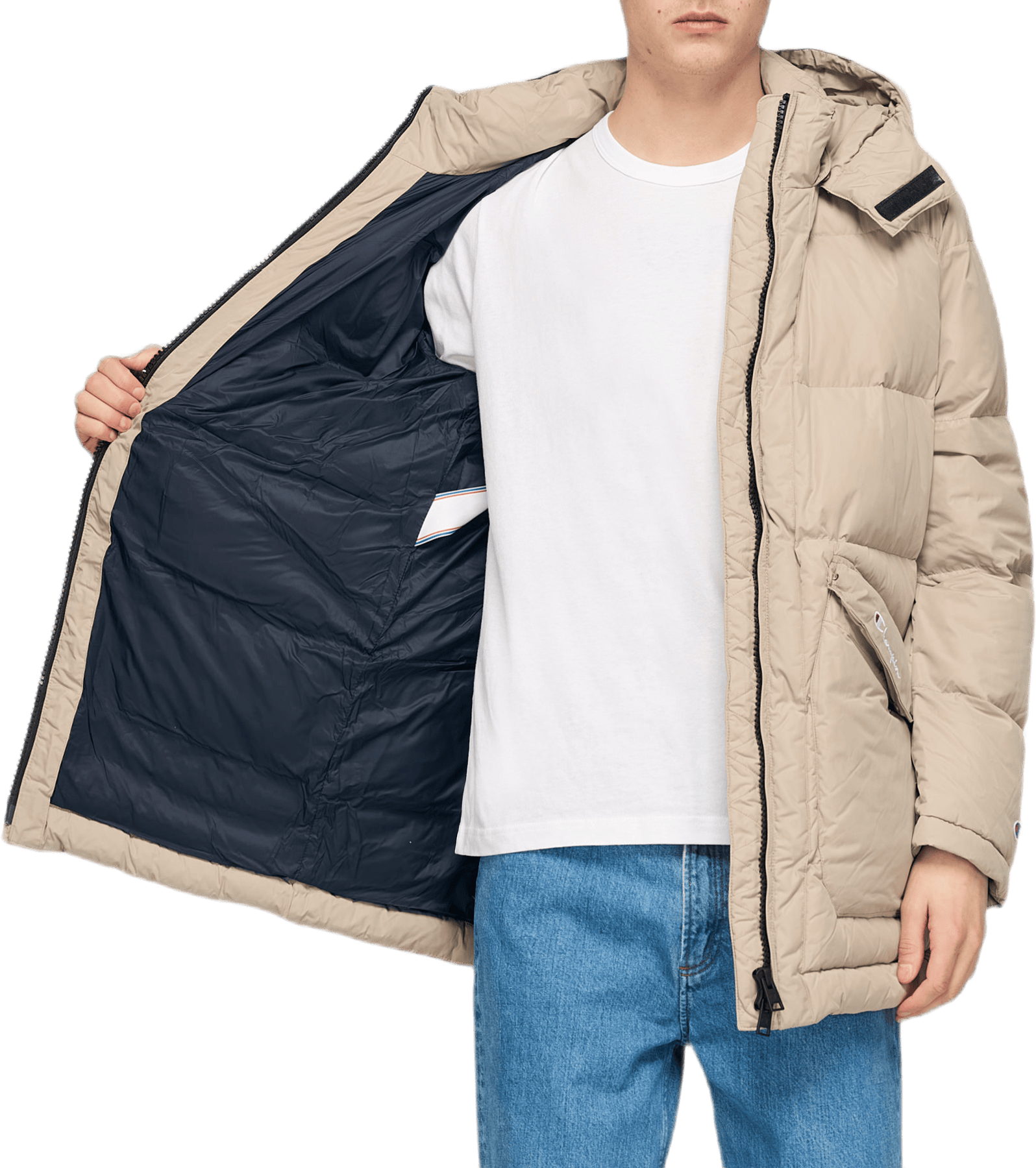 Long Hooded Puff Jacket Khaki - Bild 5