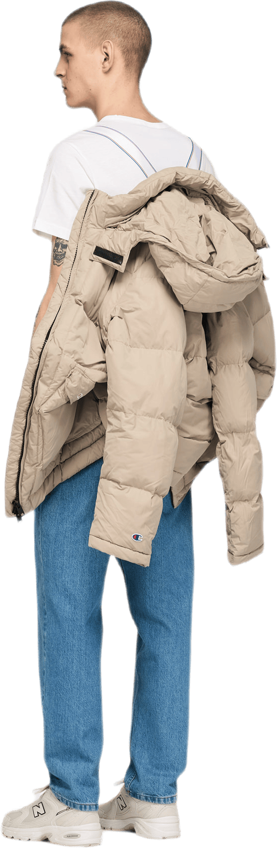 Long Hooded Puff Jacket Khaki - Bild 6