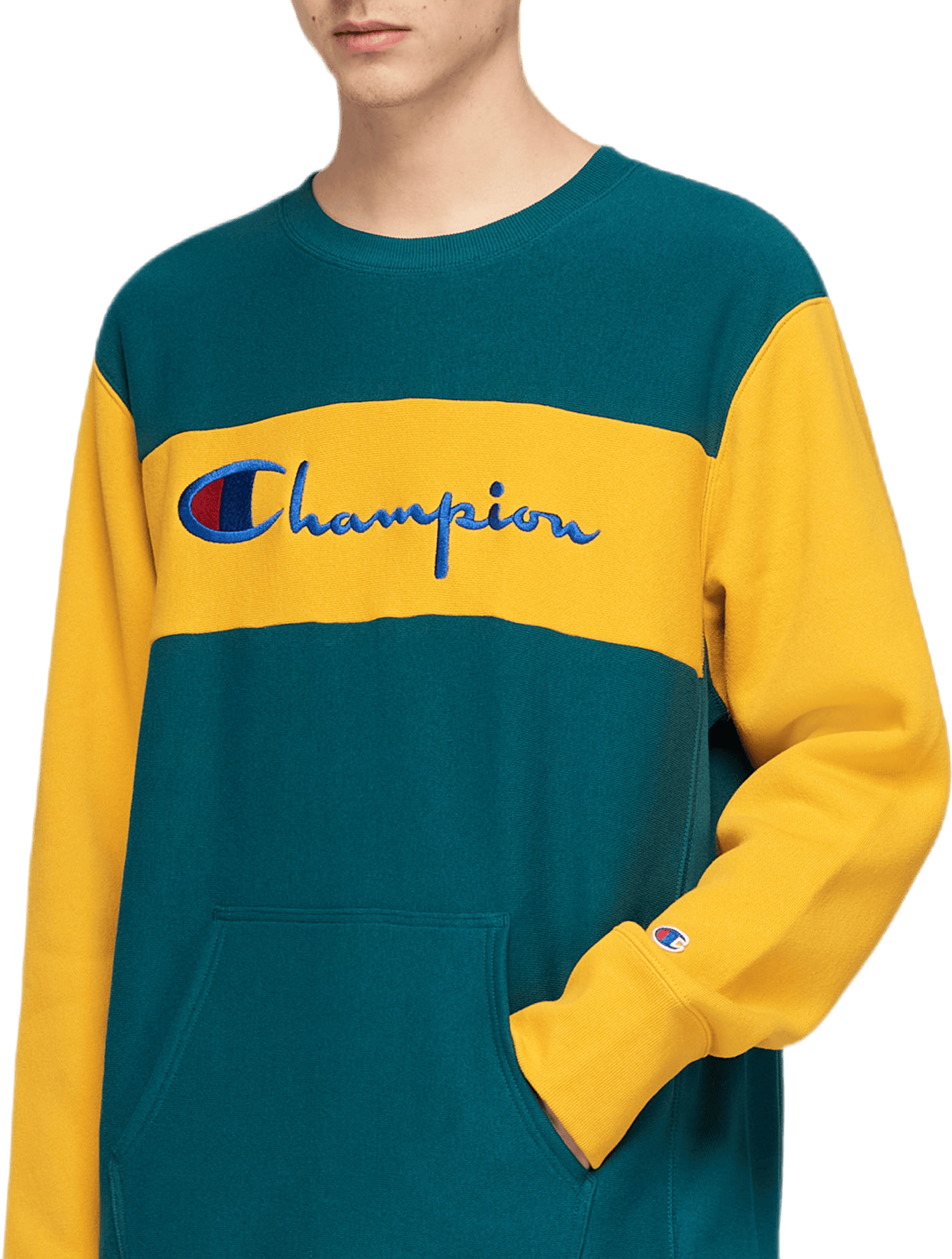 Color Block Crewneck Sweatshir Green - Bild 2