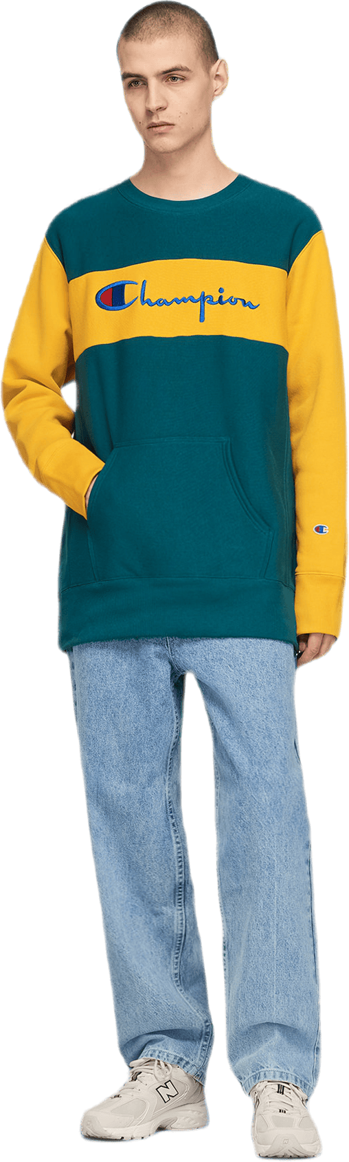 Color Block Crewneck Sweatshir Green - Bild 4