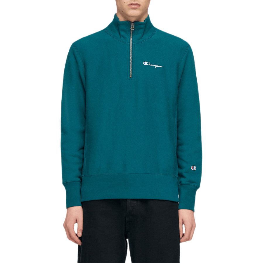 Small Script Half Zip Sweatshi Green