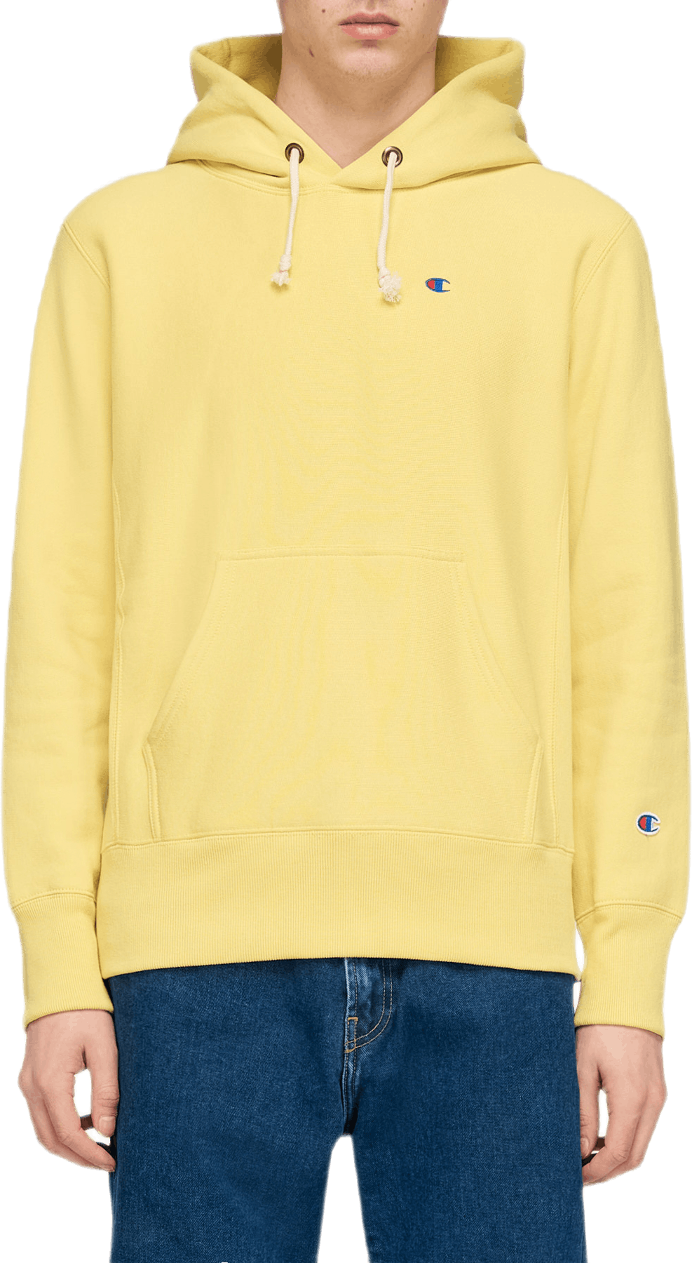 Reverse Weave Pullover Hood Khaki, Male, Tøj, hættetrøjer og sweatshirts, Gul, XS