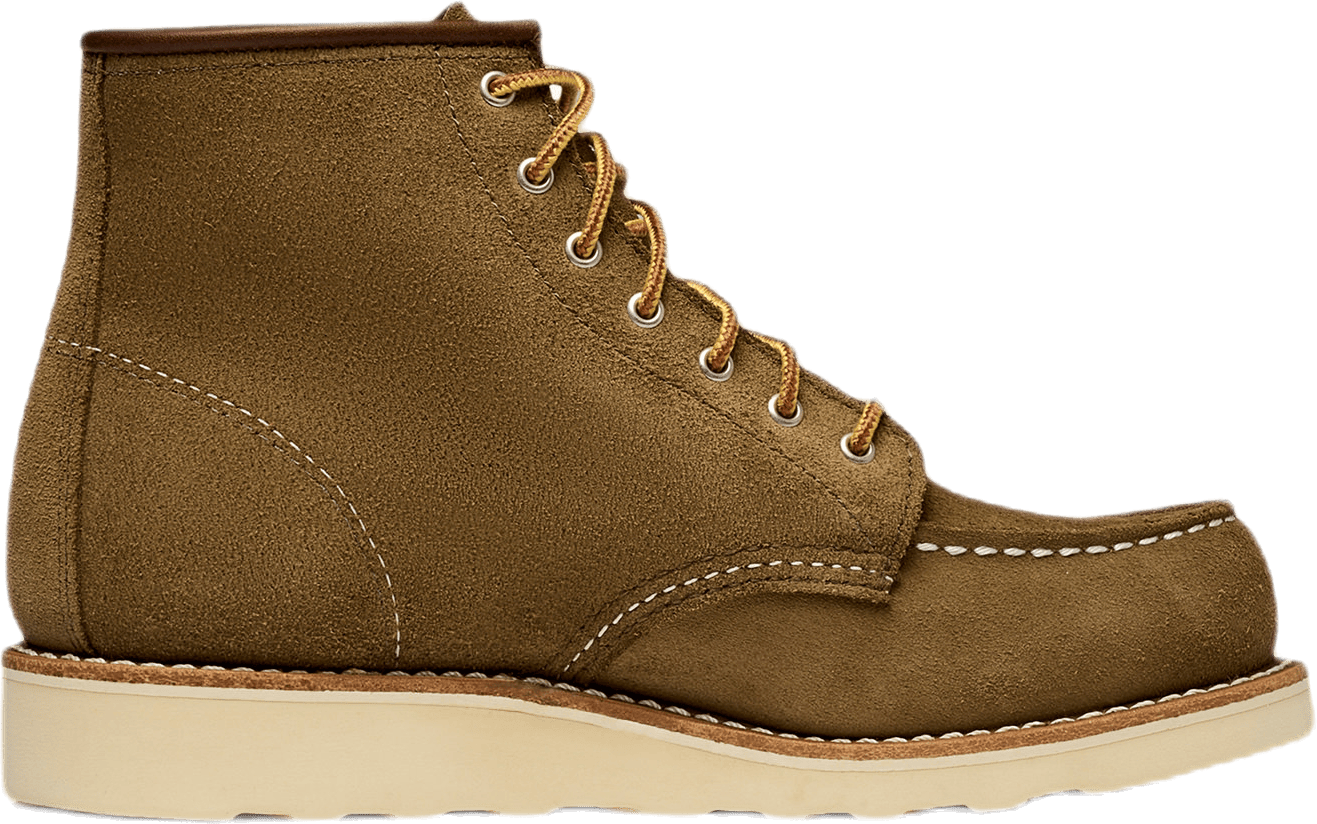 red wing moc toe green