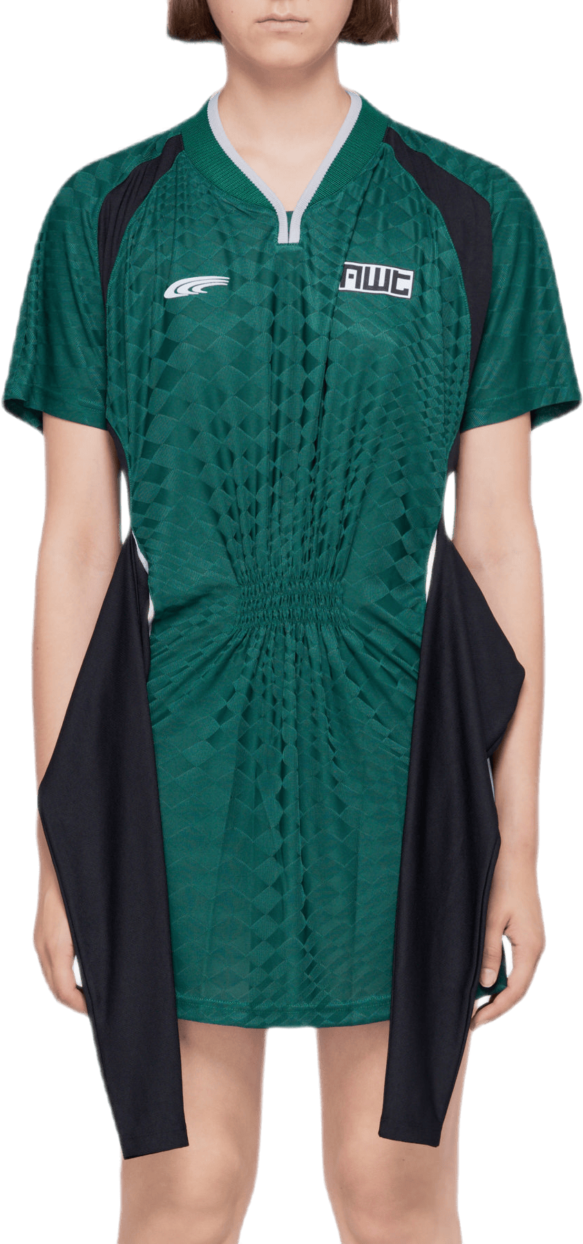 Tricot Front Tie Dress Green