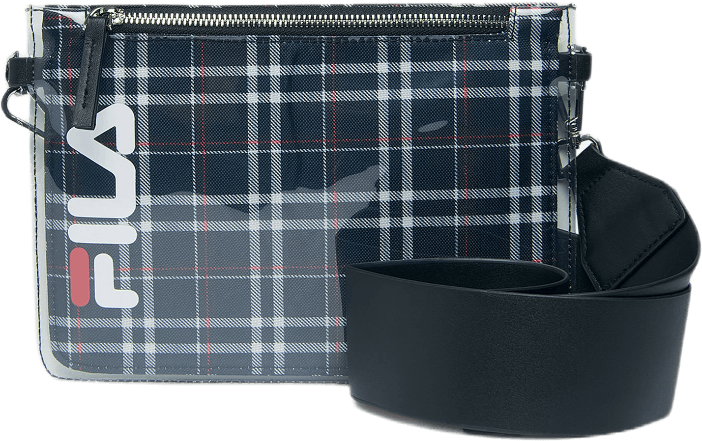 Transparent Cross Body Bag Black, Unisex, Ekwipunek, torby i plecaki, Czarny, ONESIZE