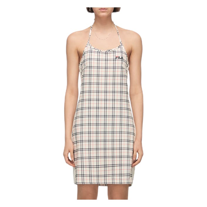 Tess Aop Halter Neck Dress Khaki, Female, Vêtements, jupes et robes, Multicolore, 38