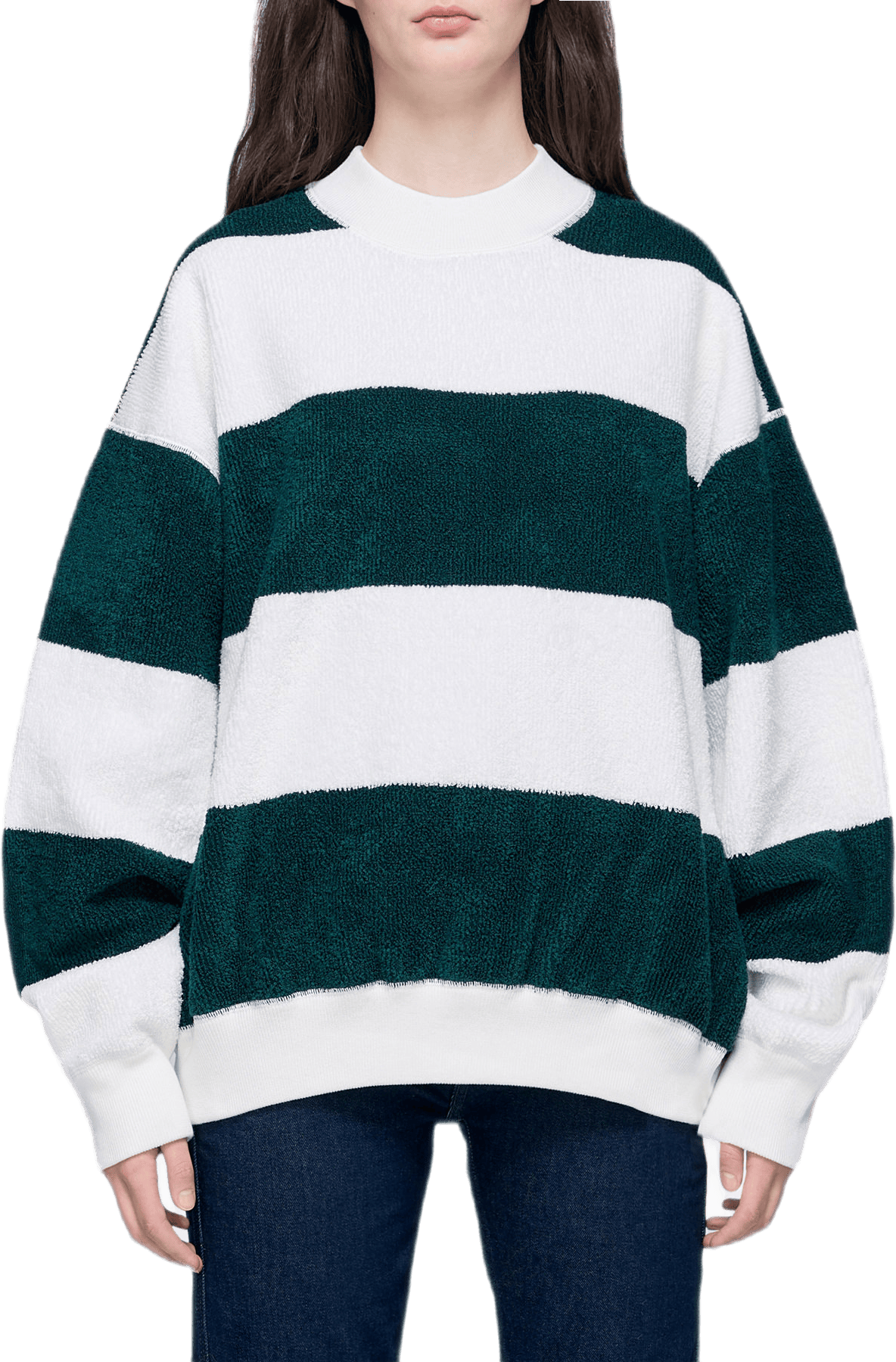 Long Sleeve Striped Pullover Green