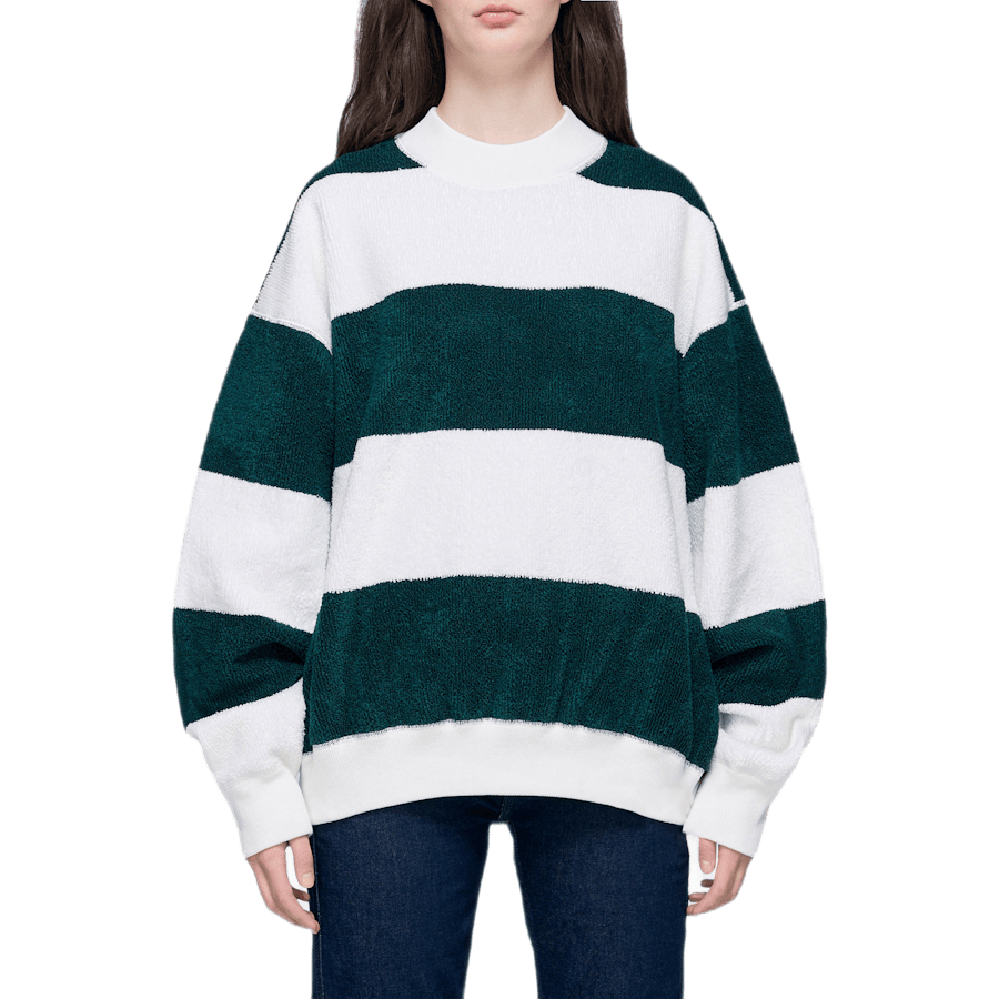 Long Sleeve Striped Pullover Green