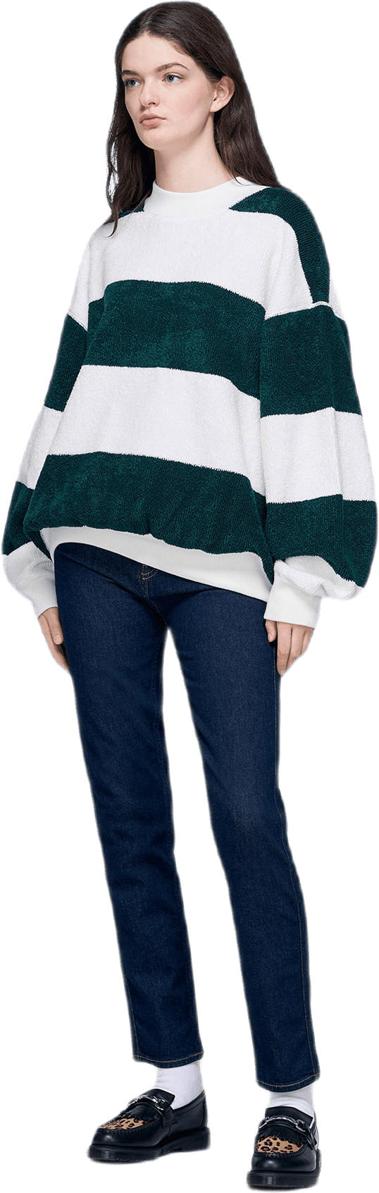 Long Sleeve Striped Pullover Green - Bild 4