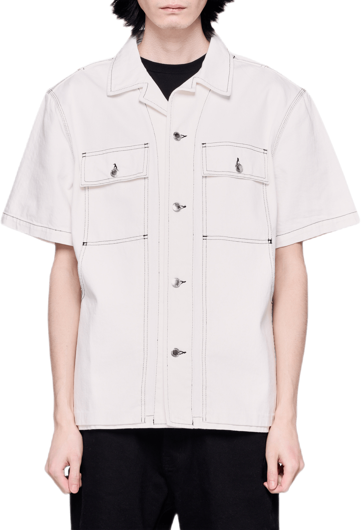 Overdyed Denim Shirt White