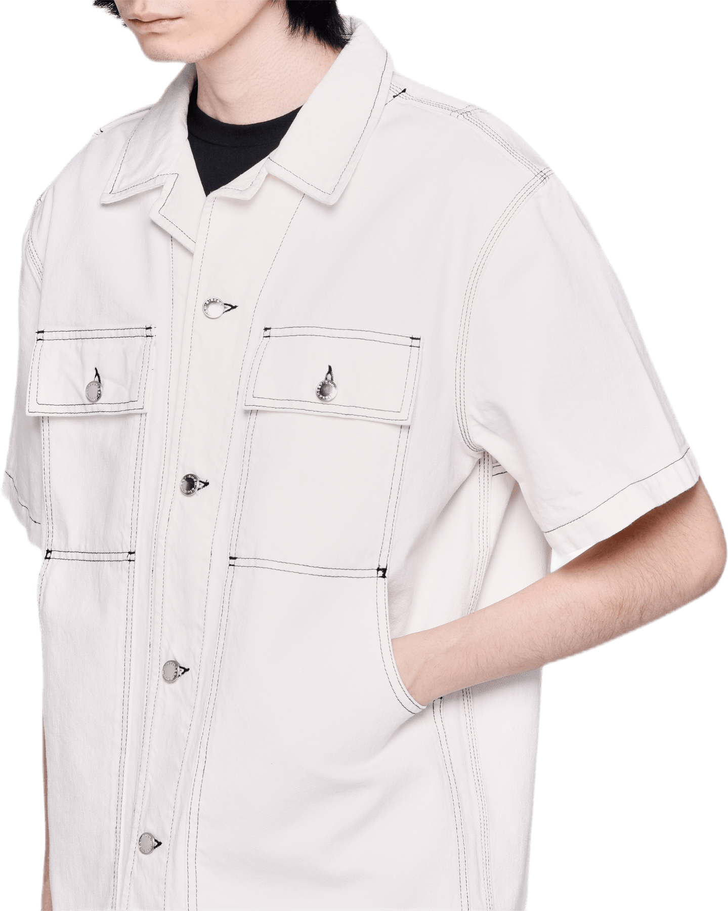 Overdyed Denim Shirt White - Bild 2