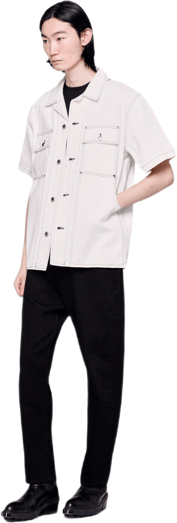 Overdyed Denim Shirt White - Bild 5