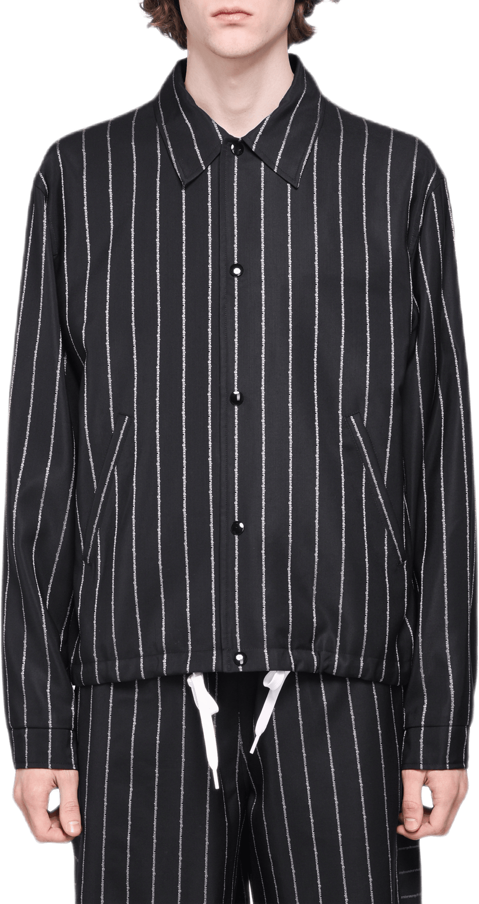 Wool Jacquard Coach Jacket Black