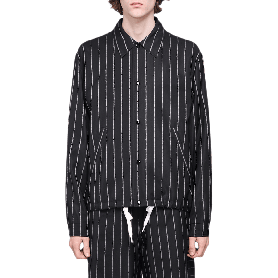 Wool Jacquard Coach Jacket Black