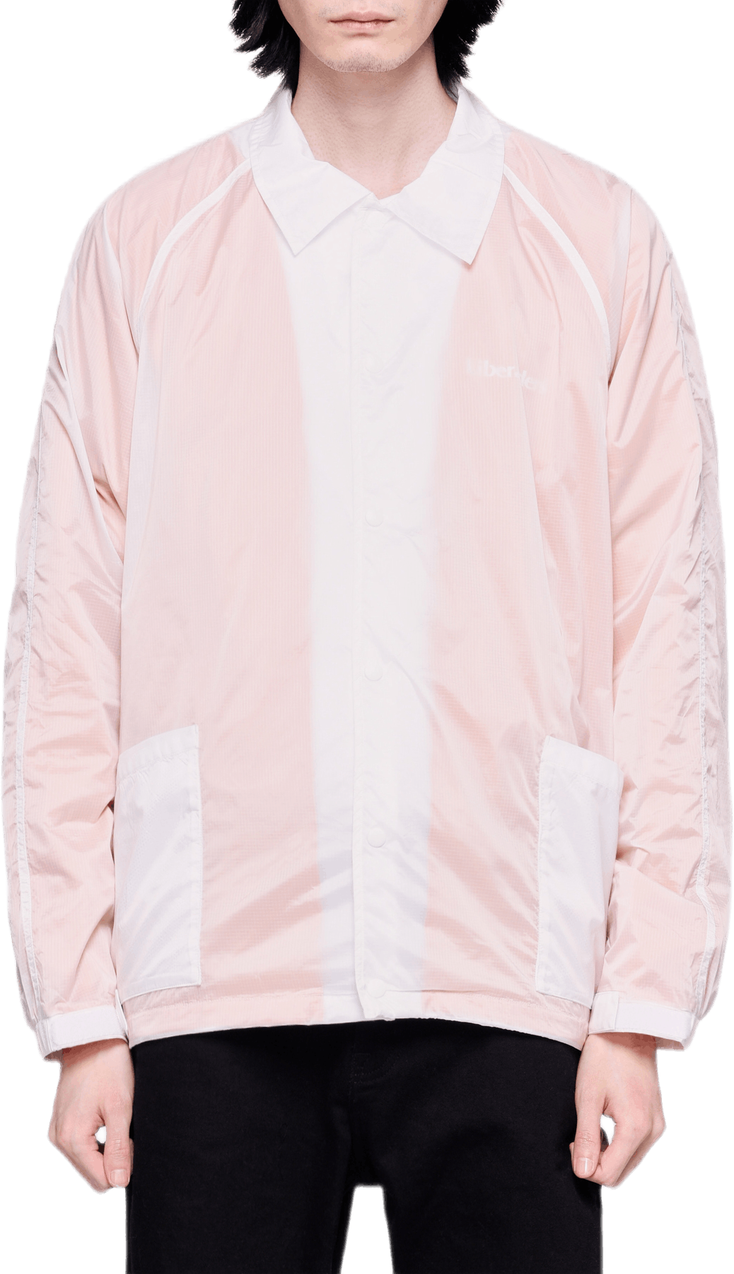 Transparent Coach Jacket Orange, Male, Odevy, bundy, Ružová, XL