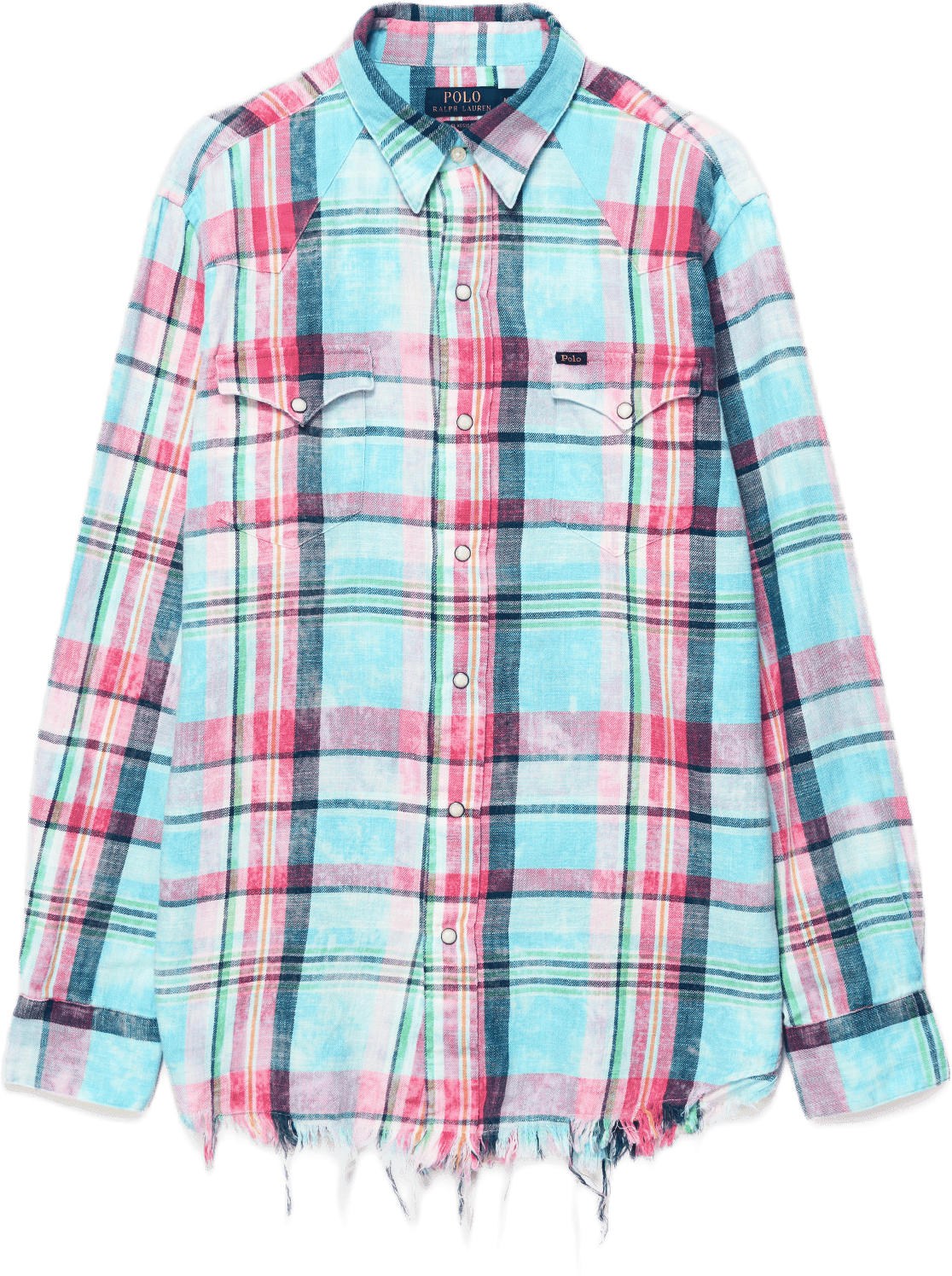 Slub Cotton Plaid Western Shirt