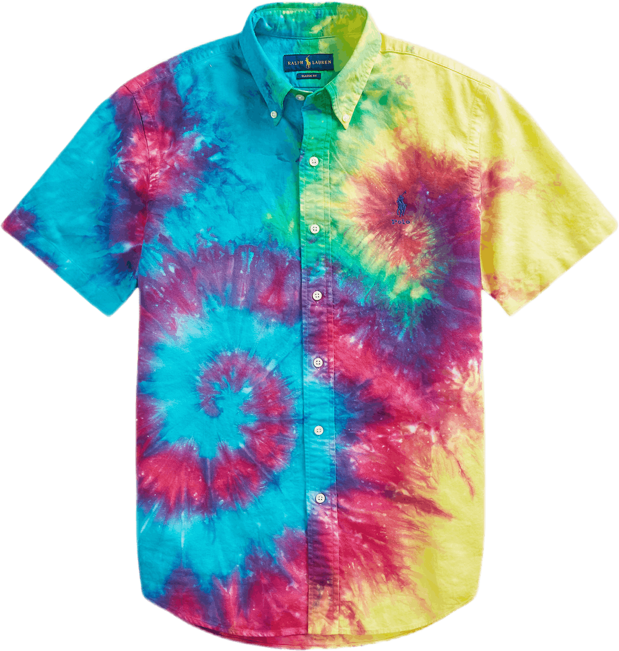 Custom Fit Tie-Dye Shirt Multi, Male, Odzież, Koszule, Wielokolorowy, M