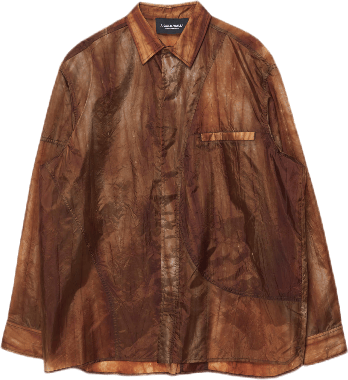 Translucent Long Sleeve Shirt Khaki