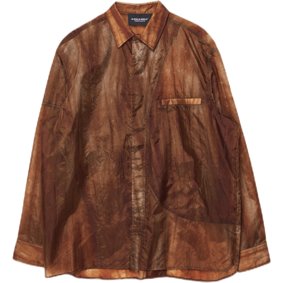 Translucent Long Sleeve Shirt Khaki
