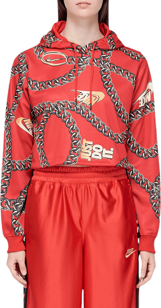 W Crop Top Hoodie Red, Female, Kläder, hoodies och sweatshirts, Röd, XS