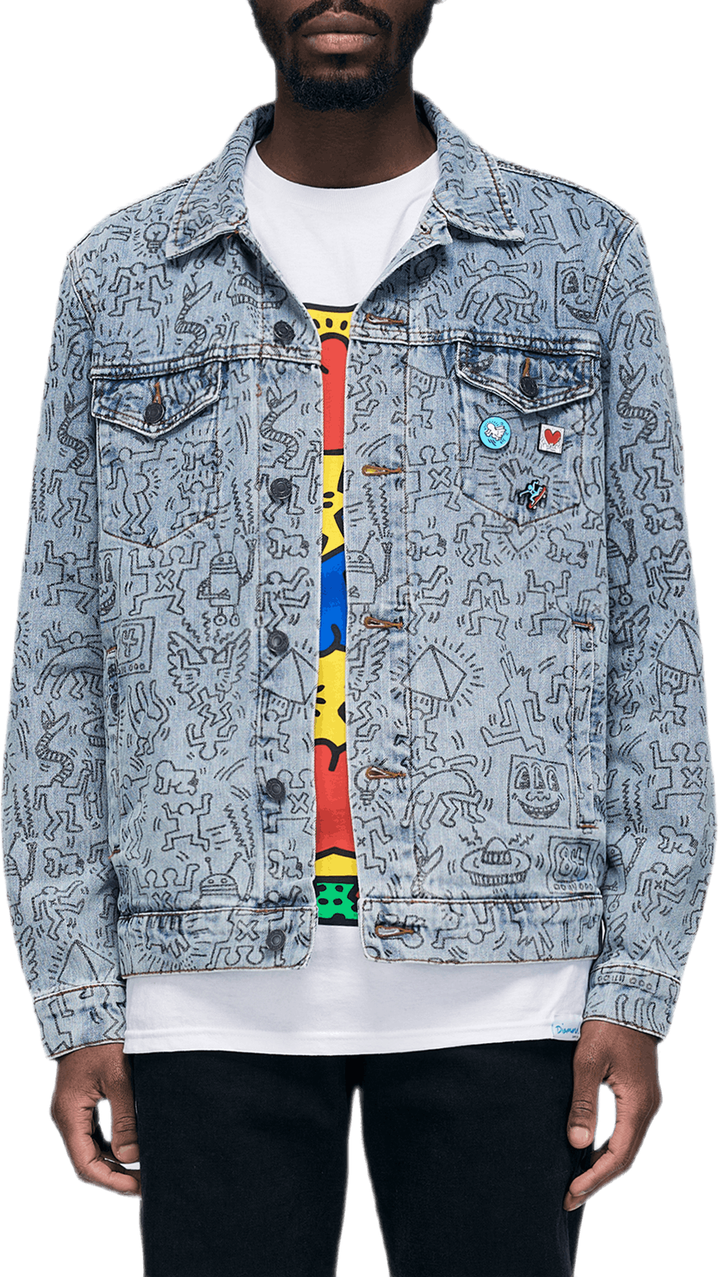 diamond supply keith haring jean jacket