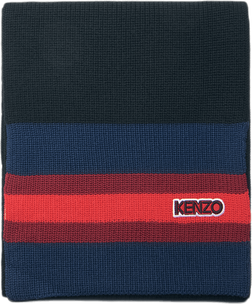 Logo Patch Knitted Scarf Black