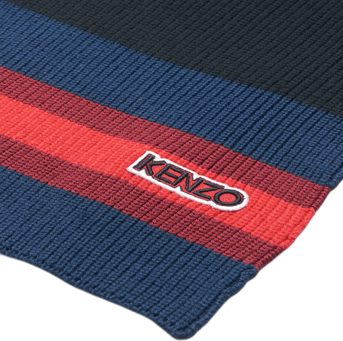 Logo Patch Knitted Scarf Black