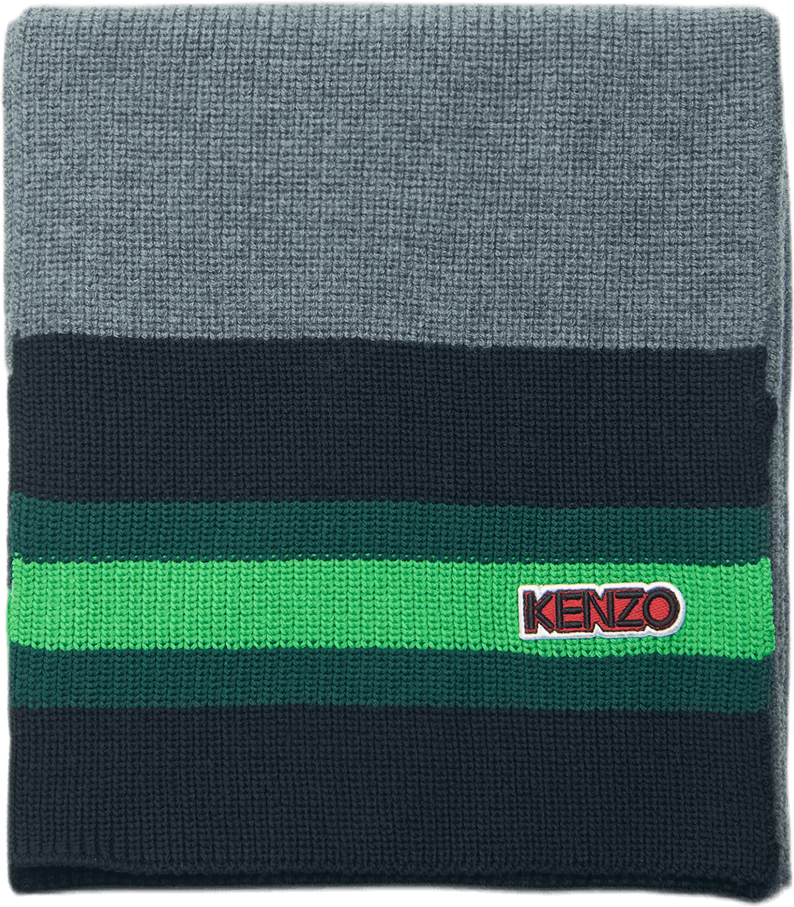 Logo Patch Knitted Scarf Gray