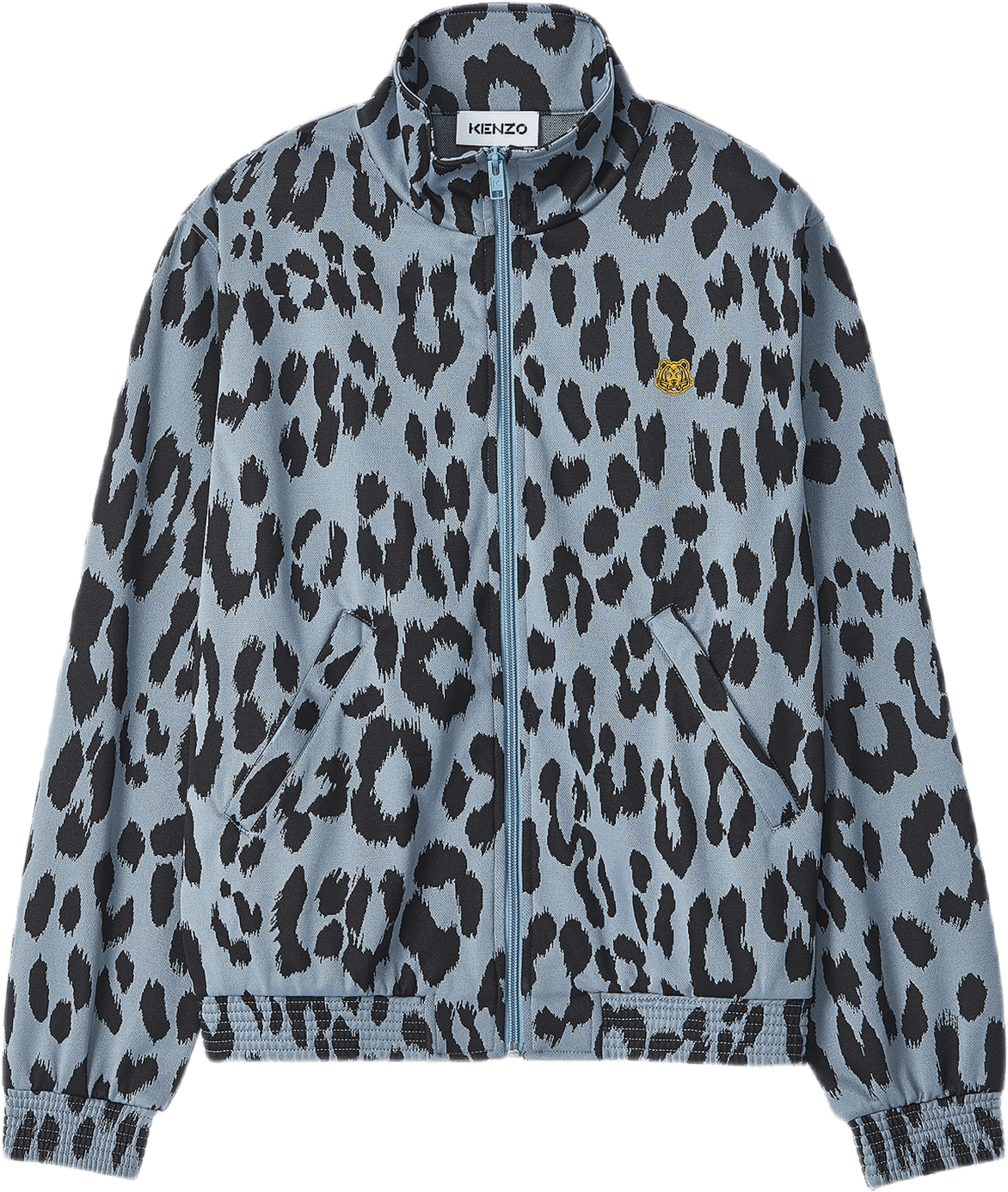 Leopard Zipped Jacket Blue