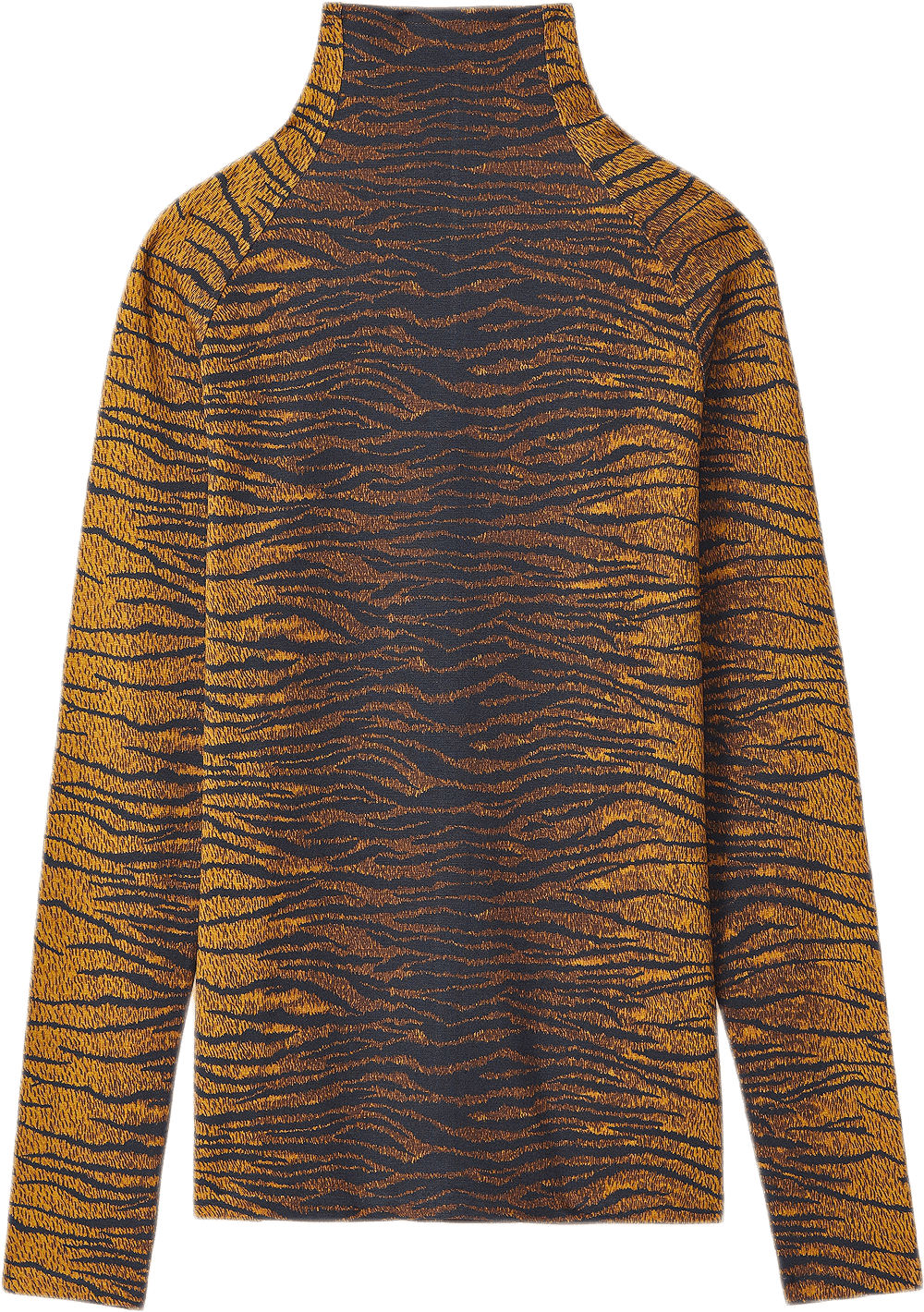 High Collar Long Sleeve Top Khaki