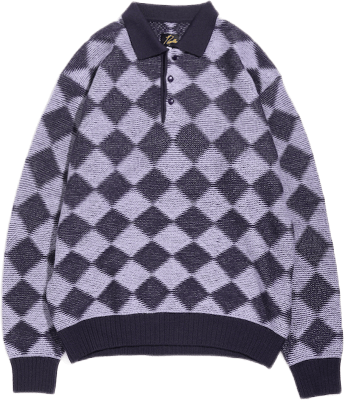needles checkered polo sweater