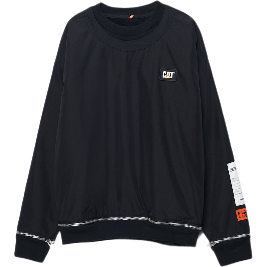 Cat Zip Crewneck Nylon Double Black