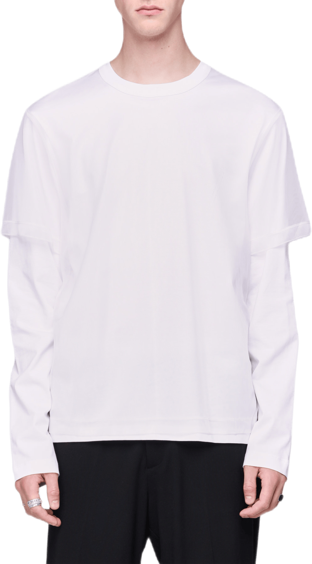 Double Long Sleeve Tee White