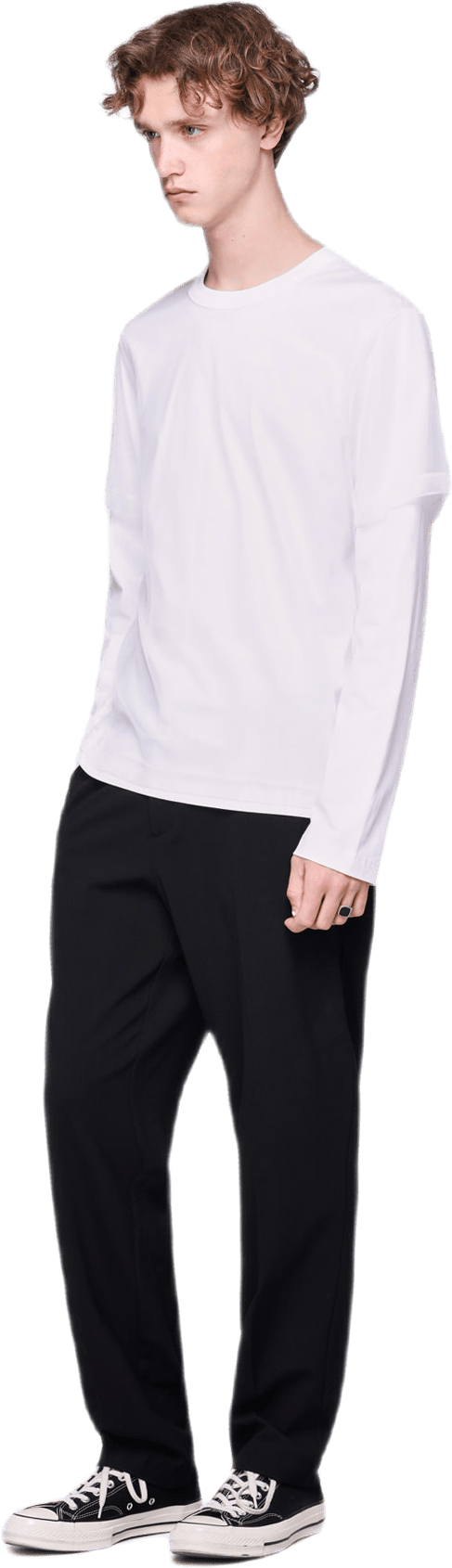 Double Long Sleeve Tee White - Bild 4