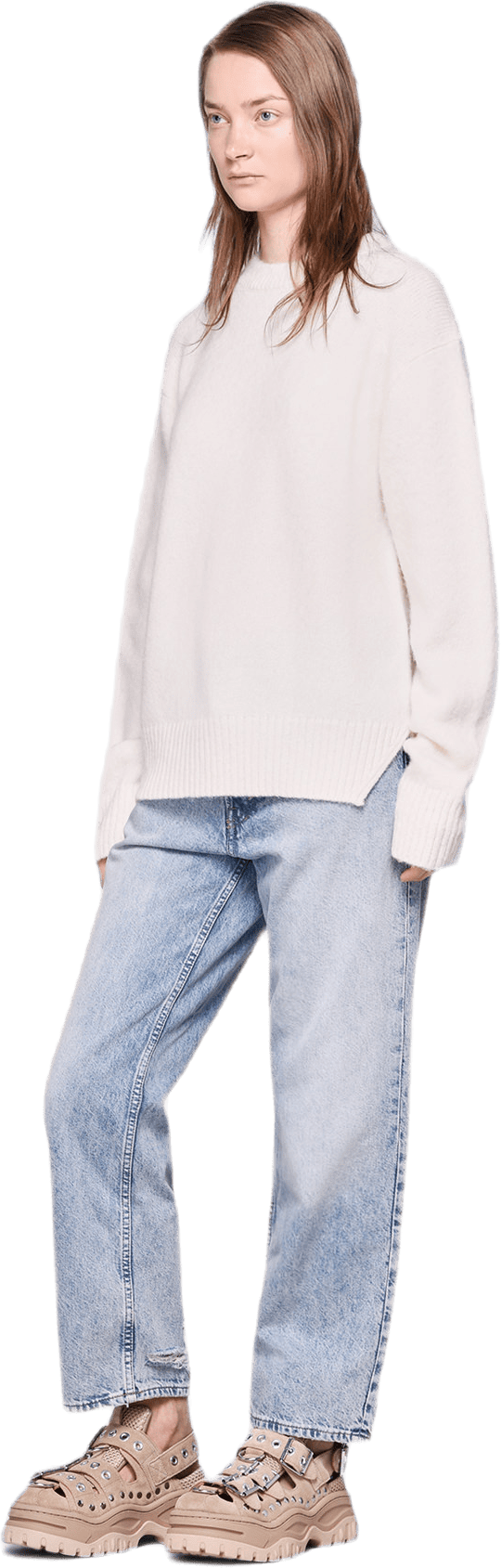 Brushed Alpaca Open Sweater White - Bild 2