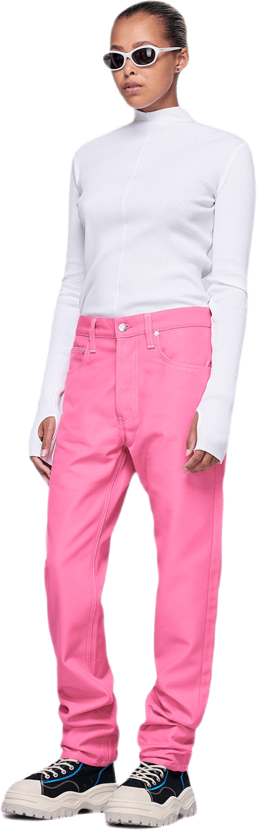 High Neck Rib Top White - Bild 2