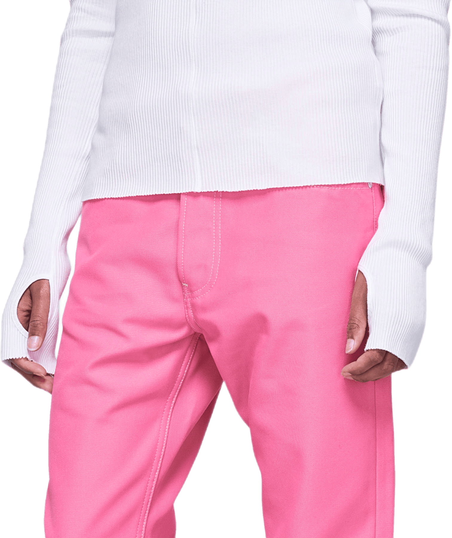 High Neck Rib Top White - Bild 3