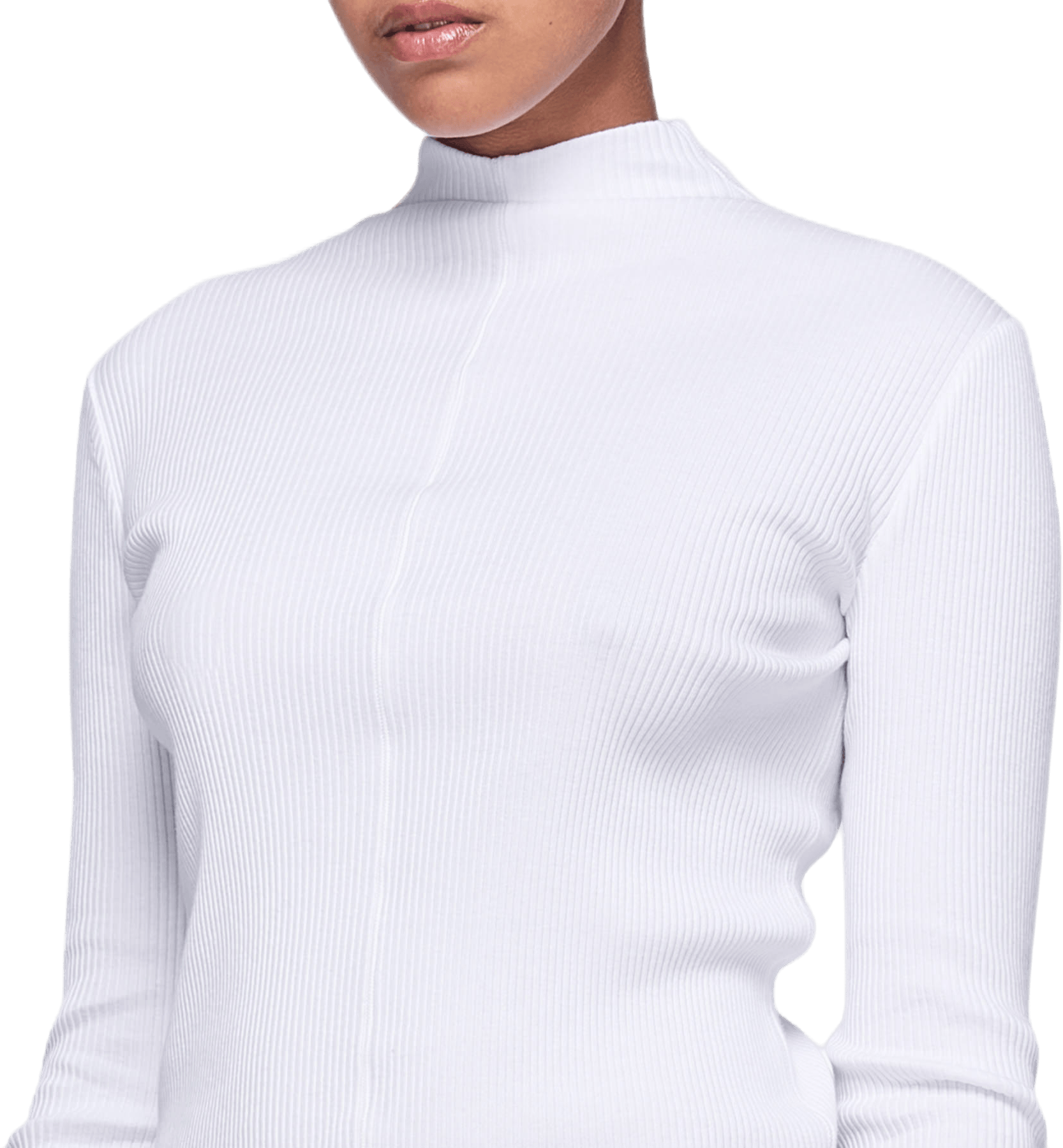 High Neck Rib Top White - Bild 4