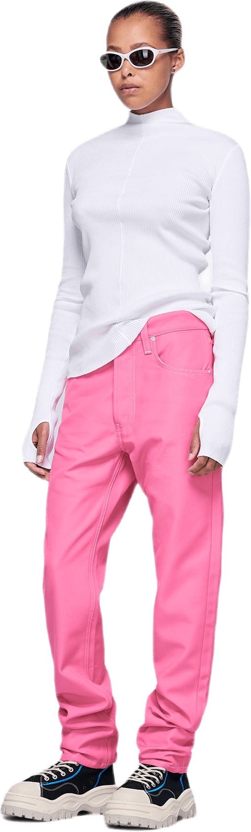 High Neck Rib Top White - Bild 5