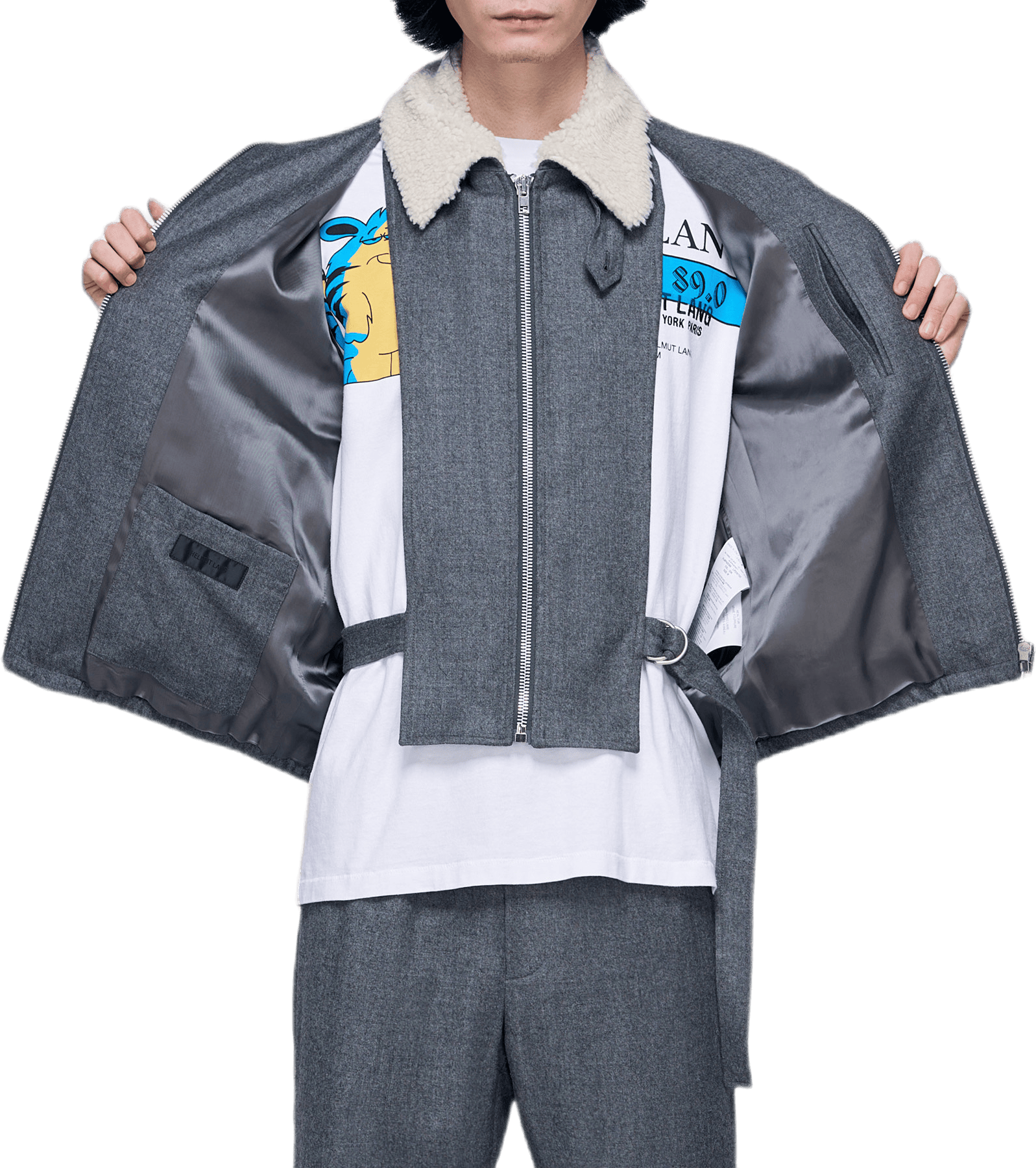 Padded Flannel Bomber Gray - Bild 3