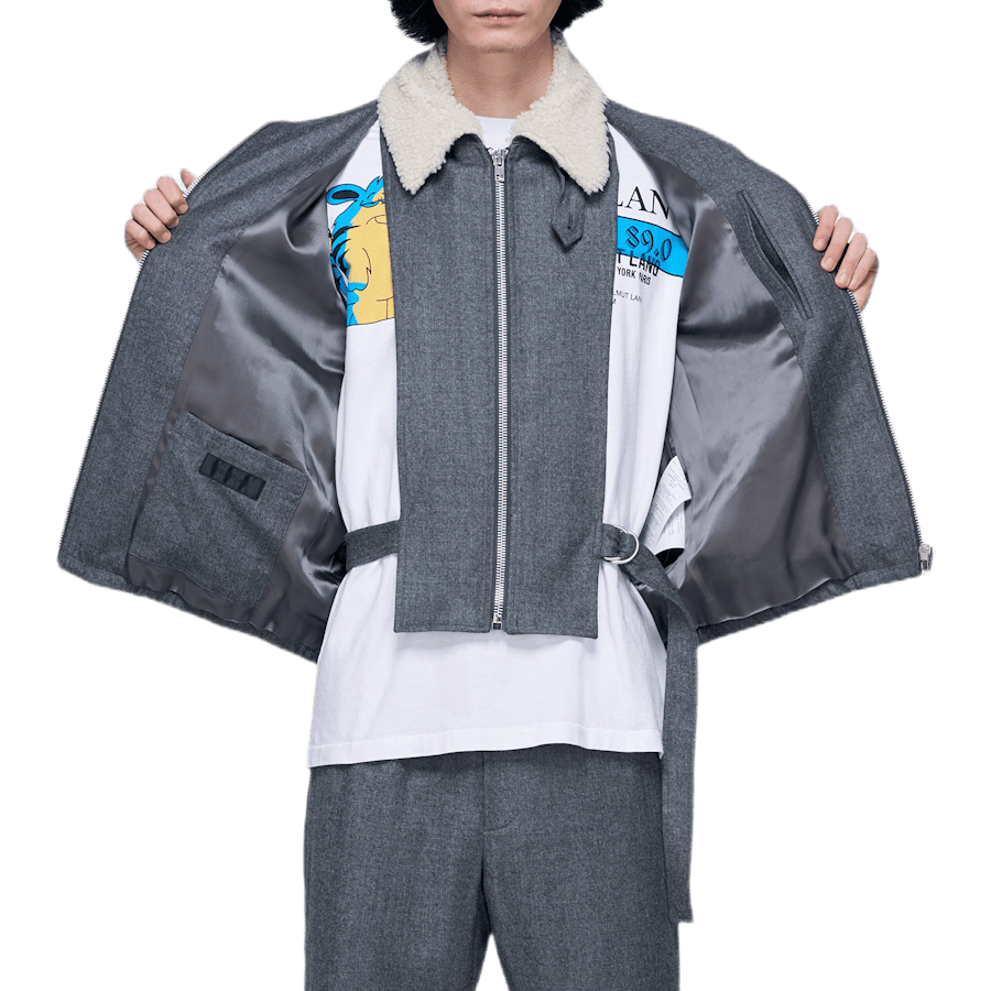 Padded Flannel Bomber Gray - Bild 3