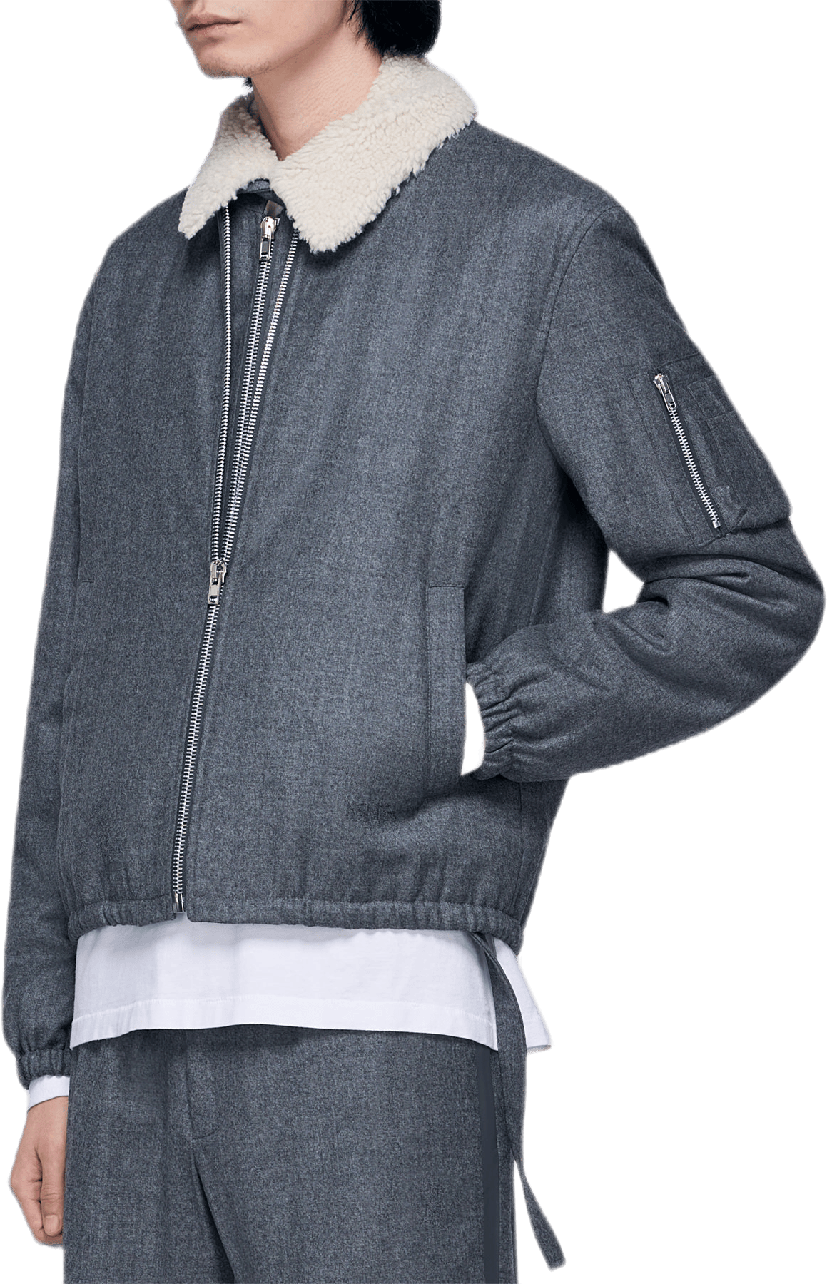 Padded Flannel Bomber Gray - Bild 4
