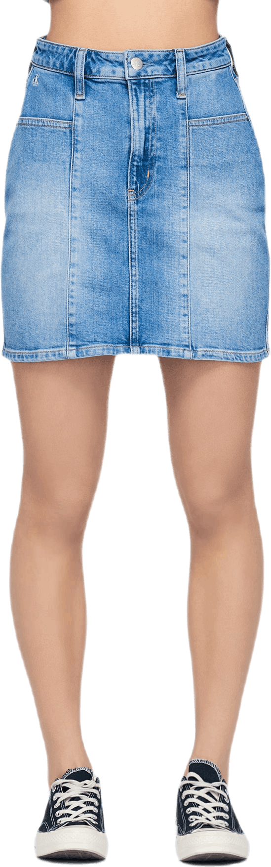 Seamed High Rise Mini Skirt Blue, Female, Vêtements, jupes et robes, Bleu, W30