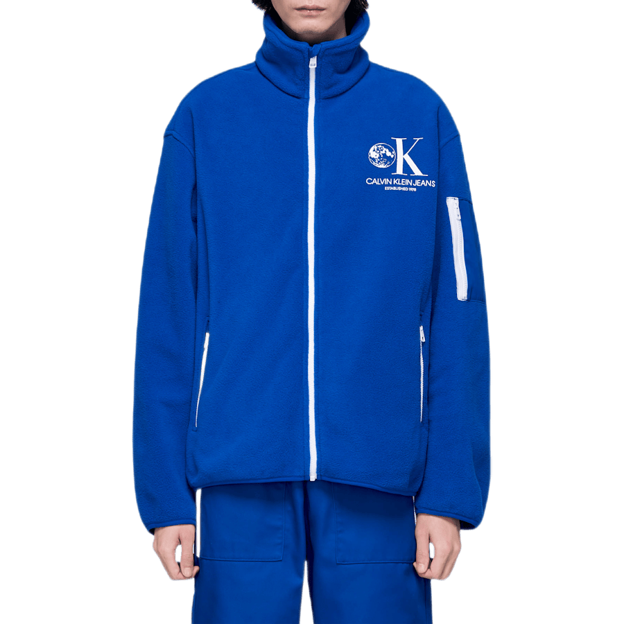 Graphic Fleece Jacket Blue