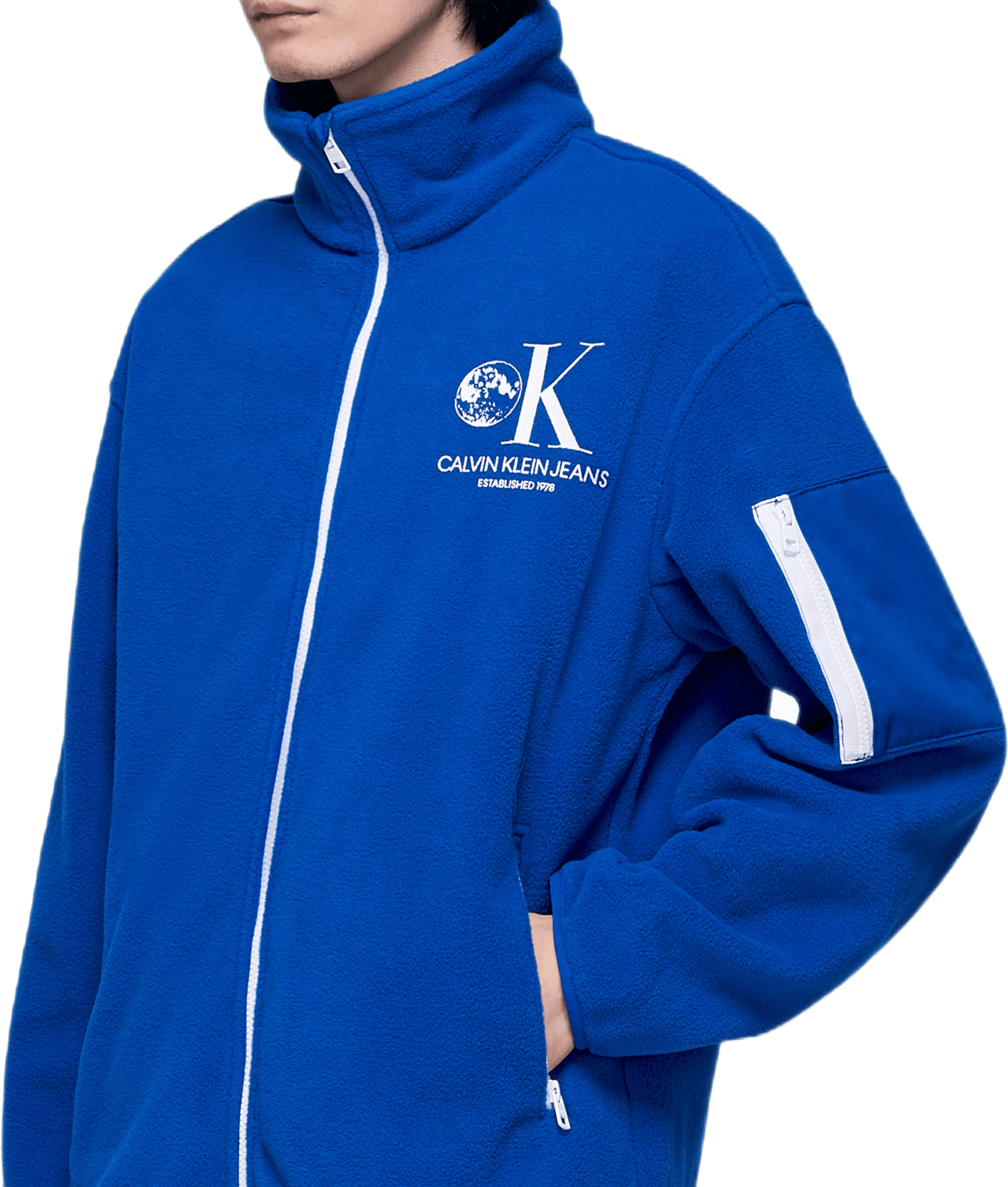 Graphic Fleece Jacket Blue - Bild 5