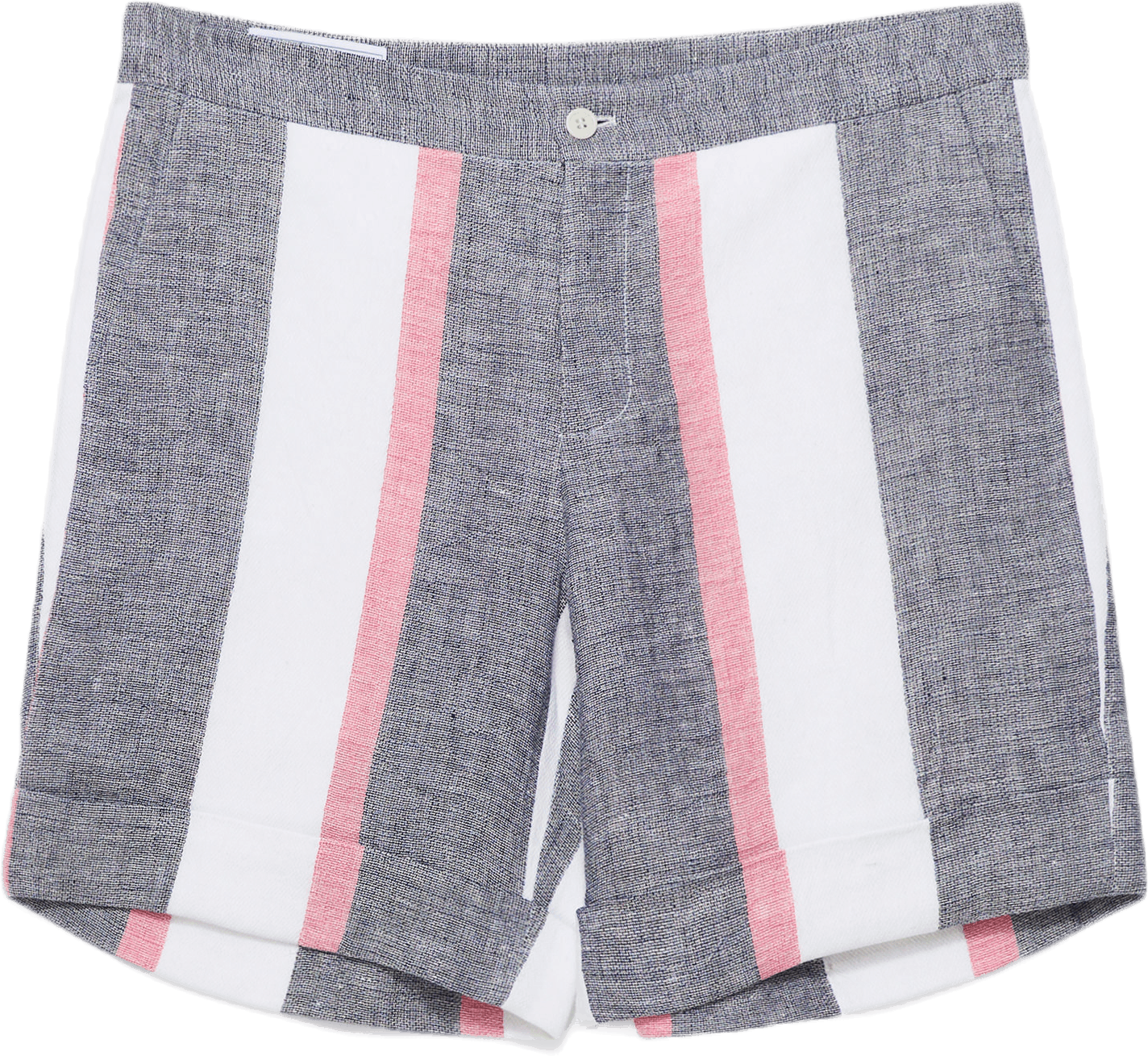 Striped Linen Shorts Blue, Male, Kläder, Bottoms, Grå, M