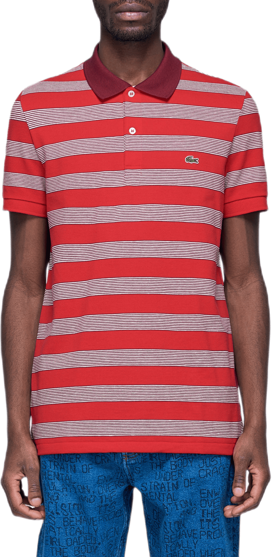 Piqué Polo Striped Shirt Red