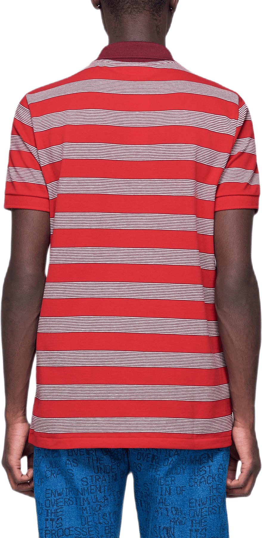 Piqué Polo Striped Shirt Red - Bild 3